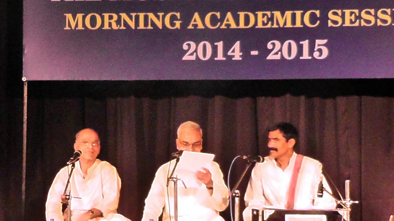 APPLAUSE BY MADRAS MUSIC ACADEMY (Dr. Pappu Venugopala Rao gives blessings to Swara Veenapani)
